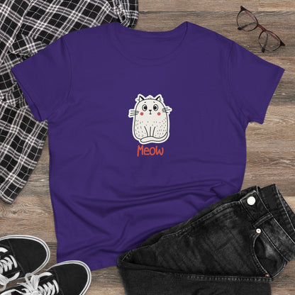 Loki The Cat. Meow. Women's Midweight Cotton Tee