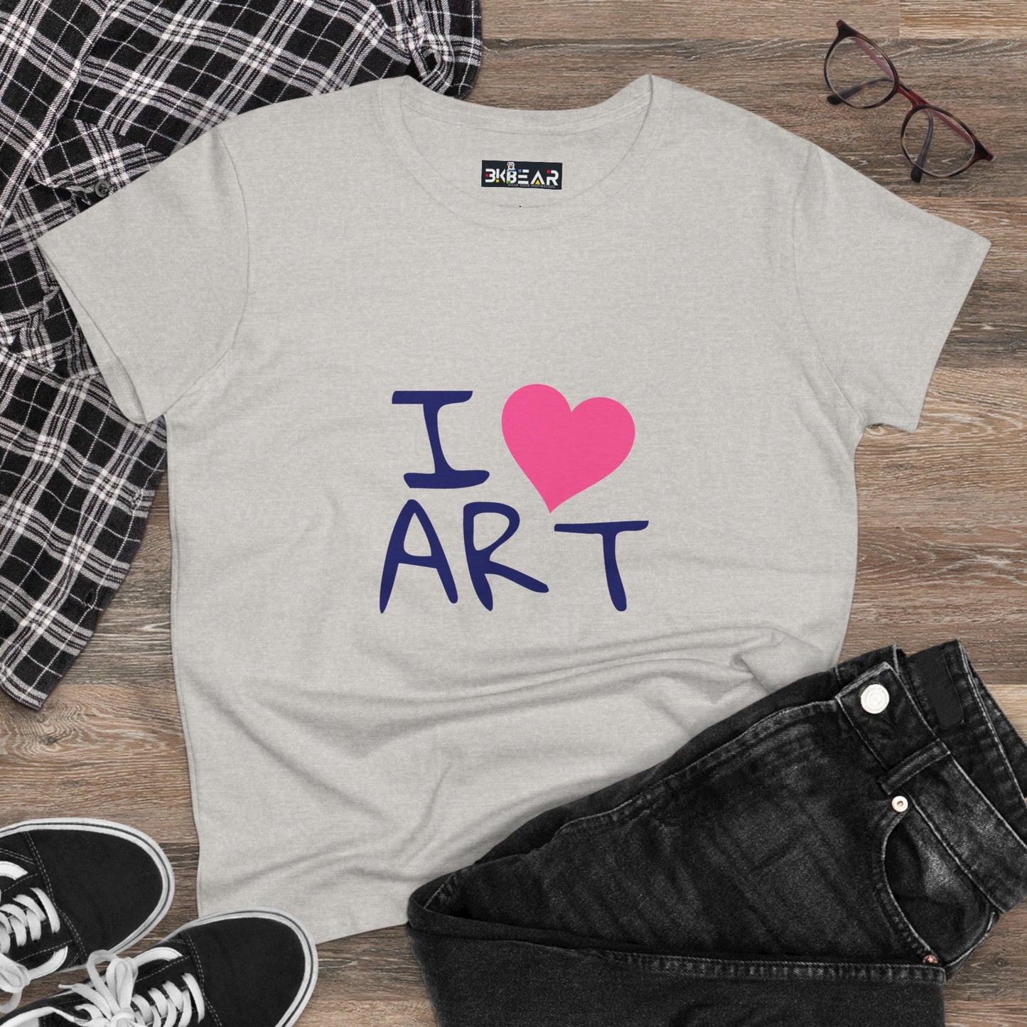 I Love Art. Women's Midweight Cotton Tee