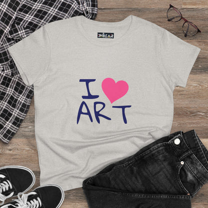 I Love Art. Women's Midweight Cotton Tee