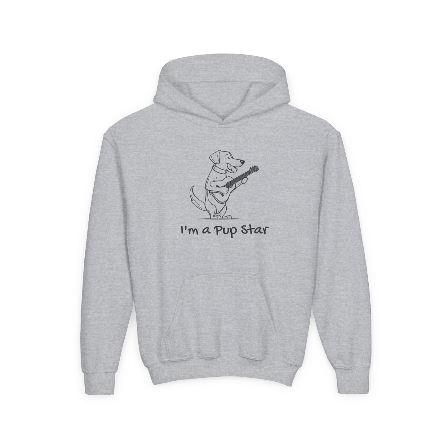 Dog With a Guitar. I"m a Pup Star.  Kids Hoodie