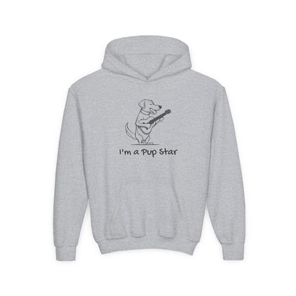 Dog With a Guitar. I"m a Pup Star.  Kids Hoodie