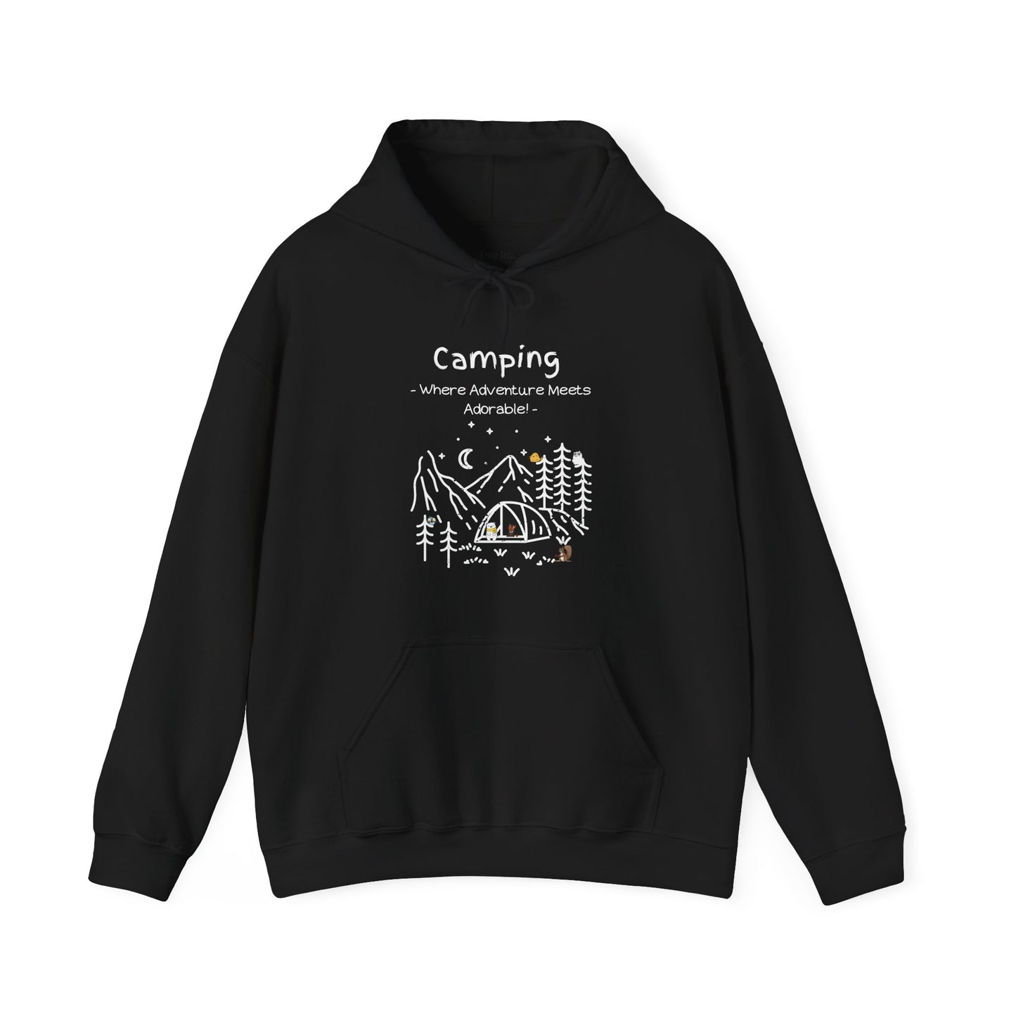 Camping. Where Adventure Meets Adorable. Unisex Hooded Sweatshirt.