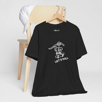 Let's Roll Skateboarder. Unisex Jersey Short Sleeve Tee