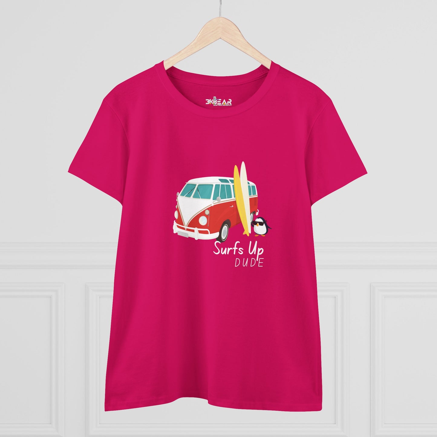 Surfs Up Dude. Women's Midweight Cotton Tee