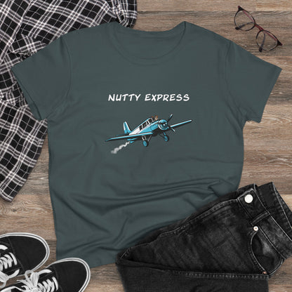 Nutty's Express Delivery. Always On-Time.. Women's Midweight Cotton Tee