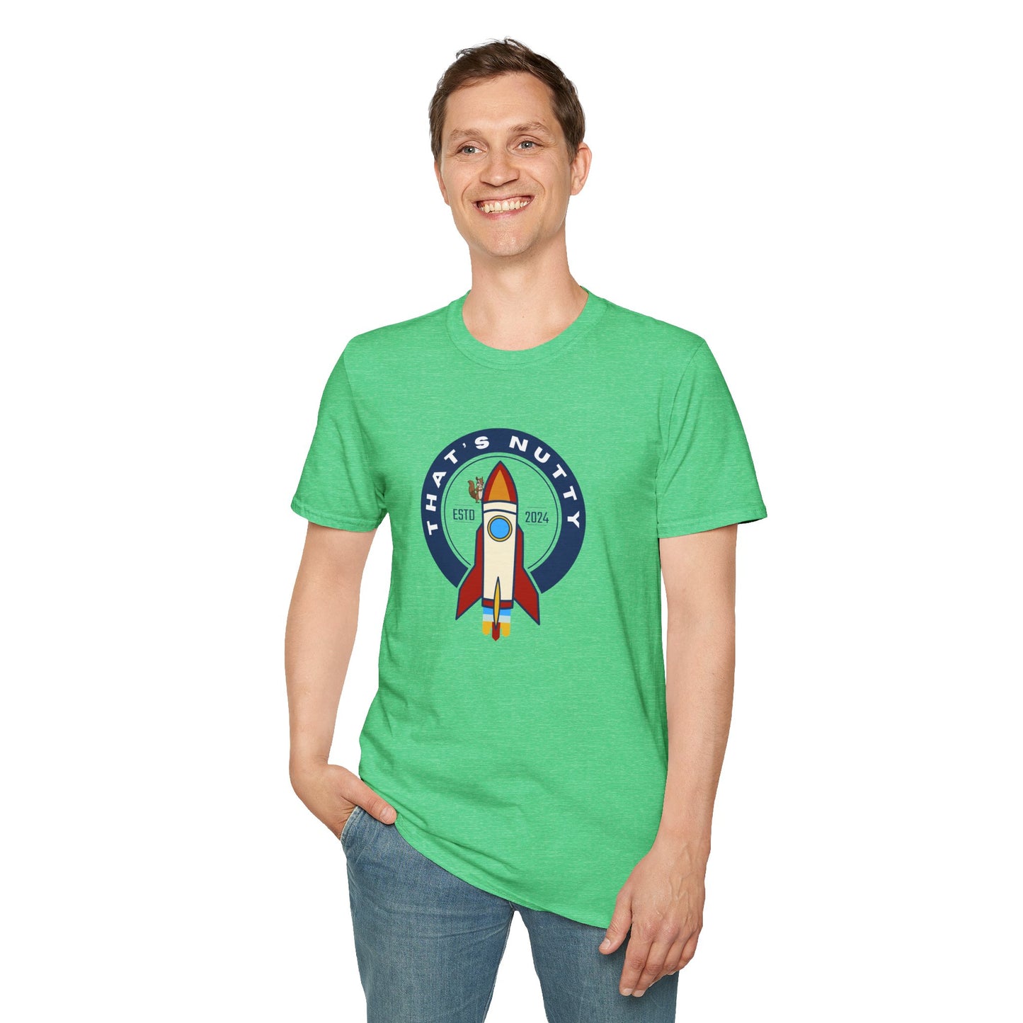That’s Nutty On A Rocket Ship – Unisex Softstyle Rocket Ship Graphic Tee
