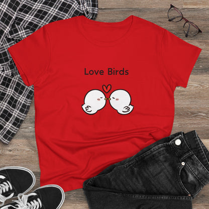Love Birds Sweet Tees. Women's Midweight Cotton Tee