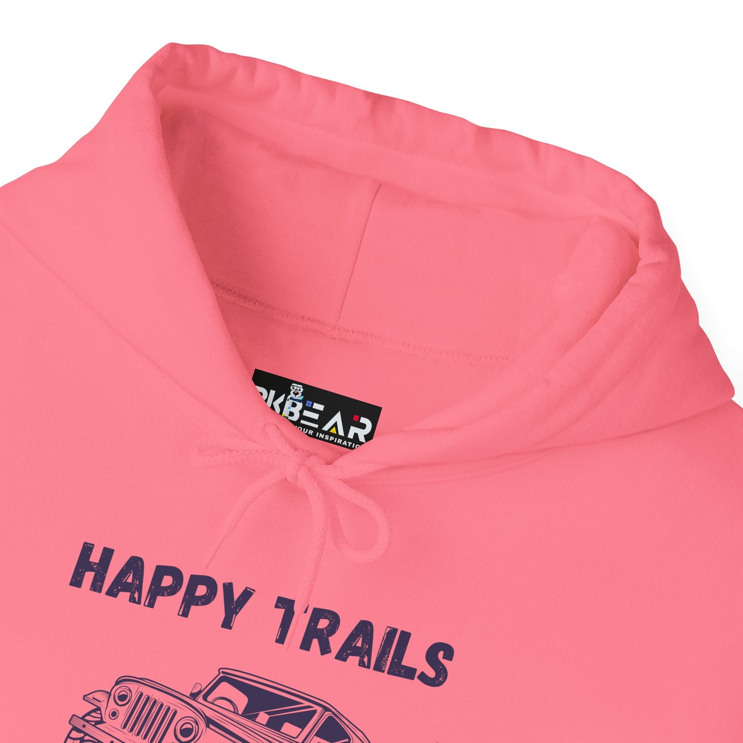 Happy Trails Unisex Hooded Sweatshirt, Cozy Outdoor Hoodie, Perfect Gift for Adventurers, Casual Wear, Great for Road Trips