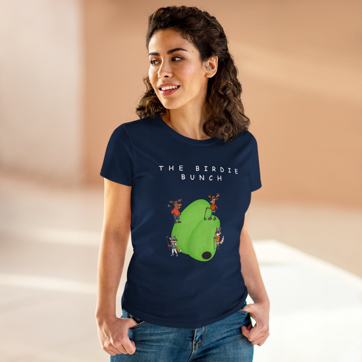 The Birdie Bunch.  Midweight Women's Cotton Tee.