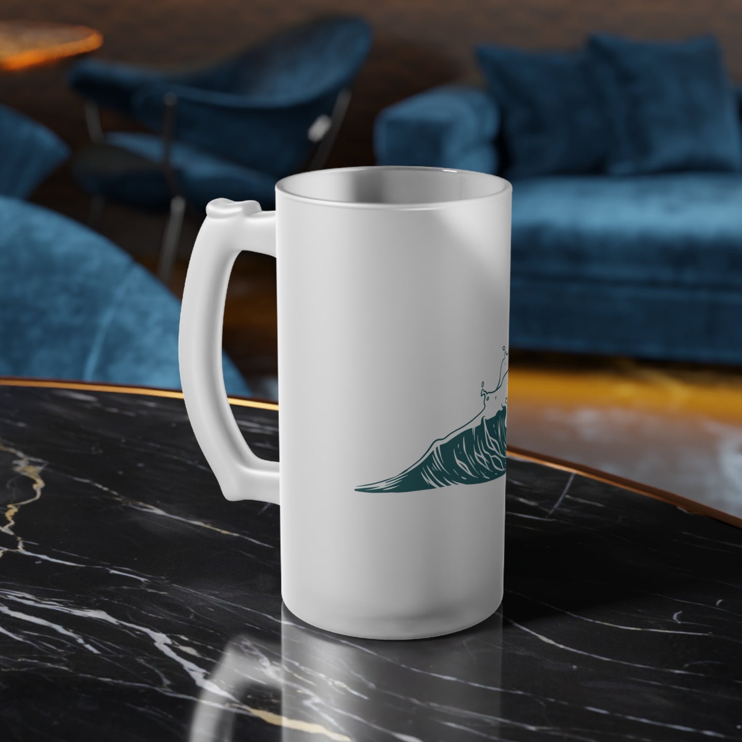Ocean Vibes Frosted Beer Mug | Chill Gift for Beer Lovers