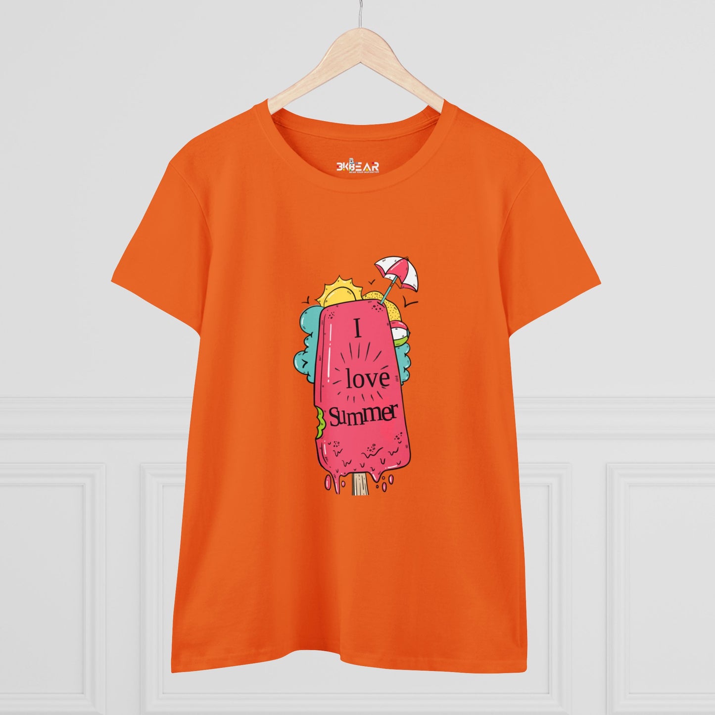 I Love Summer. Women's Midweight Cotton Tee