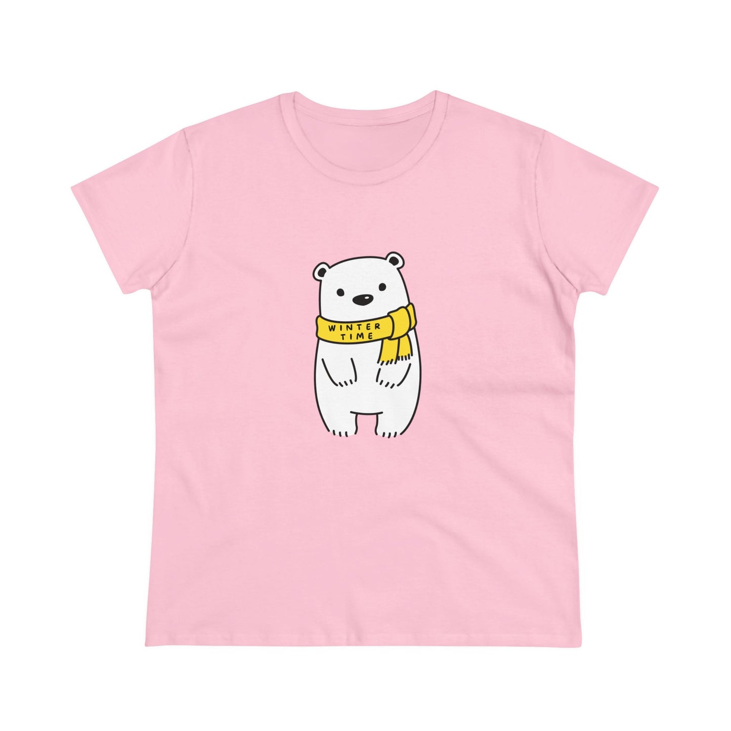 Winter Time BK Bear. .  Women's Midweight Cotton Tee