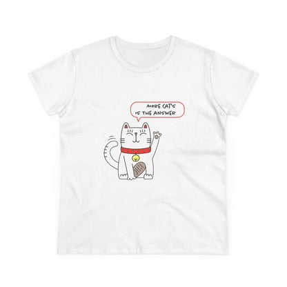 Oliver Says More Cats Is The Answer. Women's Midweight Cotton Tee