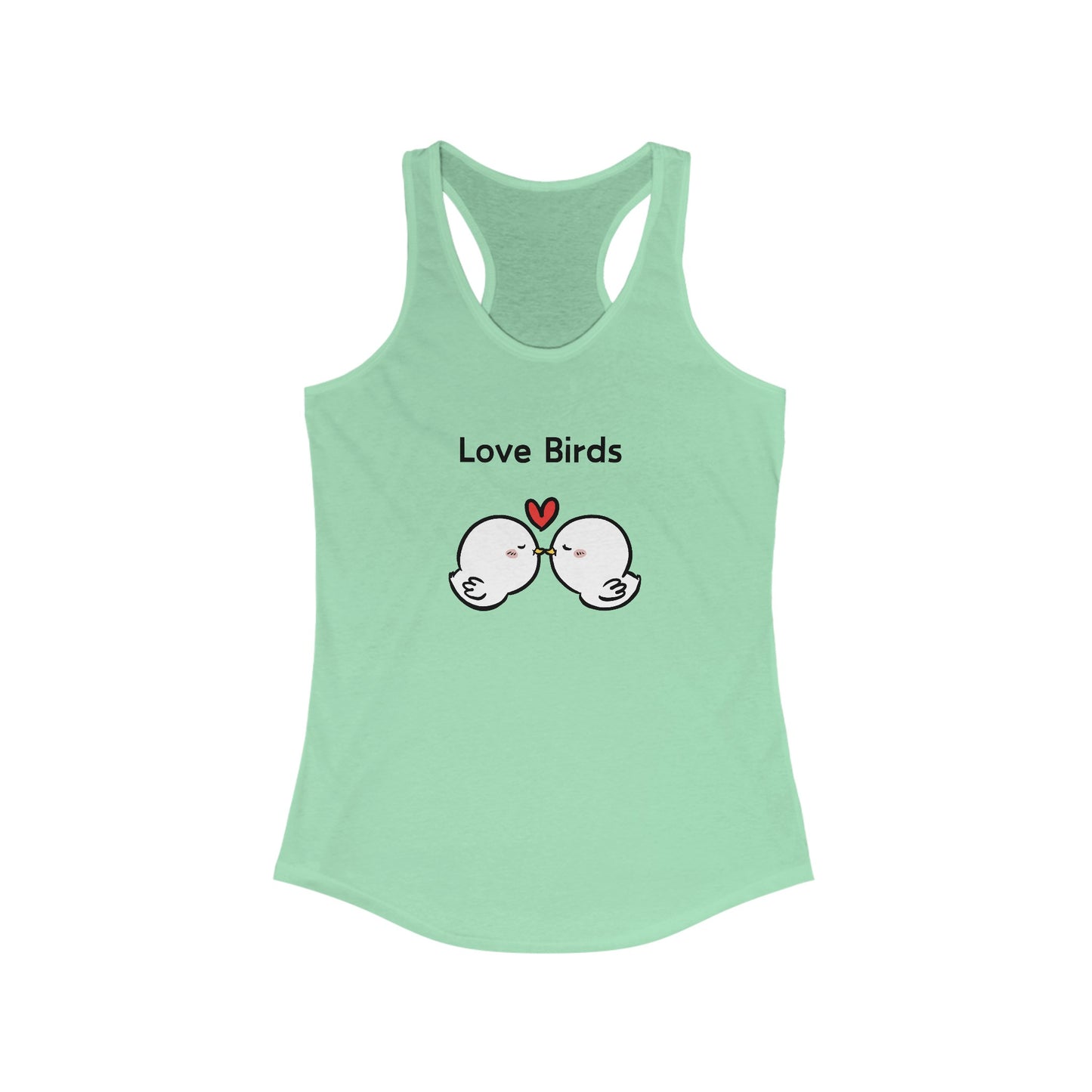 White Canary Love Birds. Women's Ideal Racerback Tank