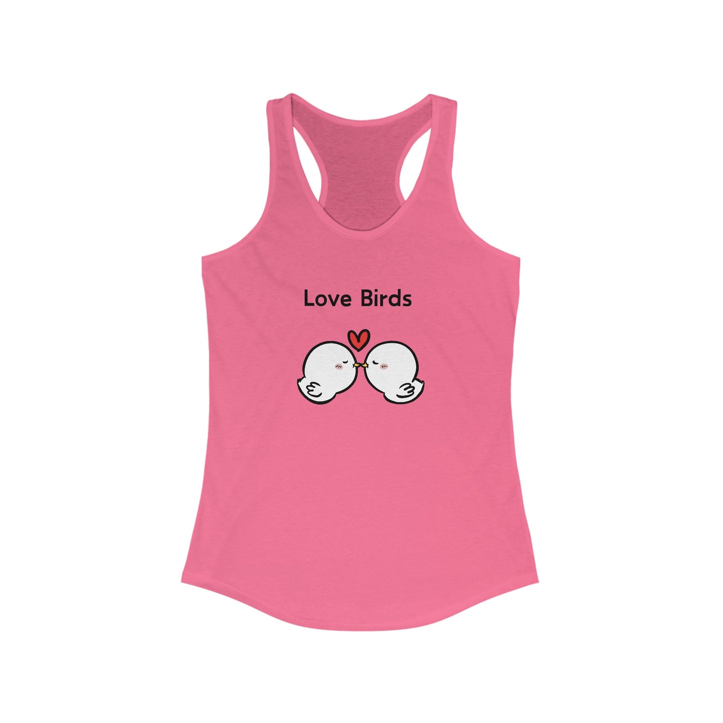 White Canary Love Birds. Women's Ideal Racerback Tank