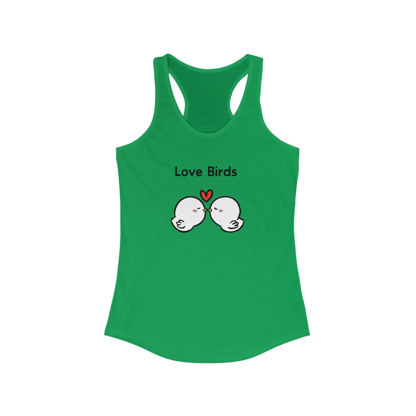 White Canary Love Birds. Women's Ideal Racerback Tank