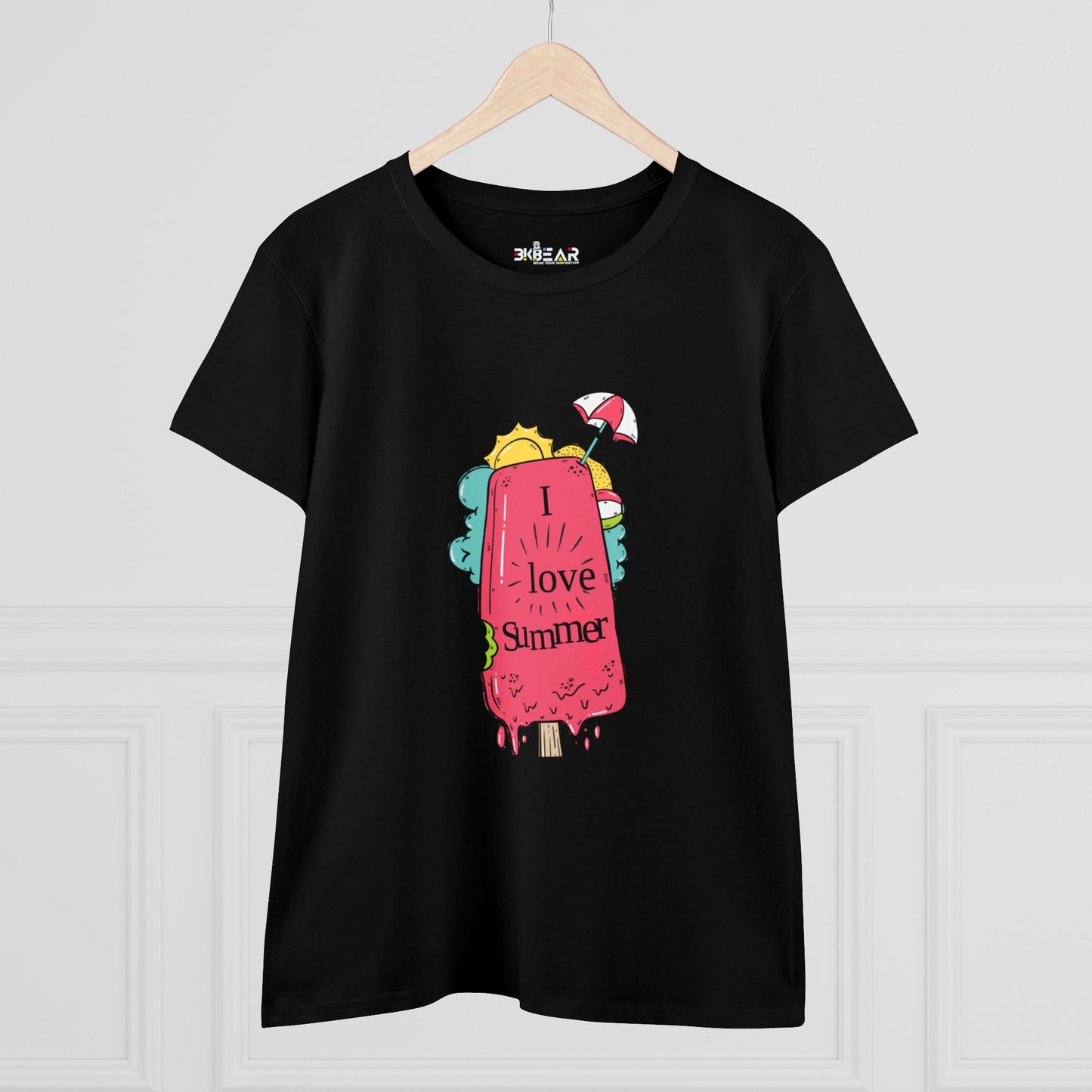 I Love Summer. Women's Midweight Cotton Tee