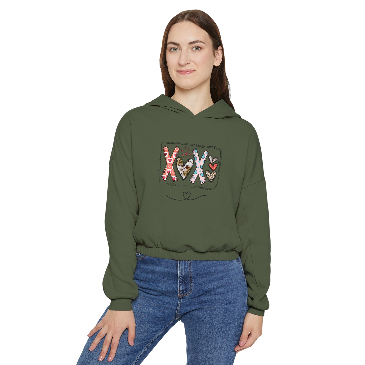 Sign of Love. XOXO. Women's Cinched Bottom Hoodie