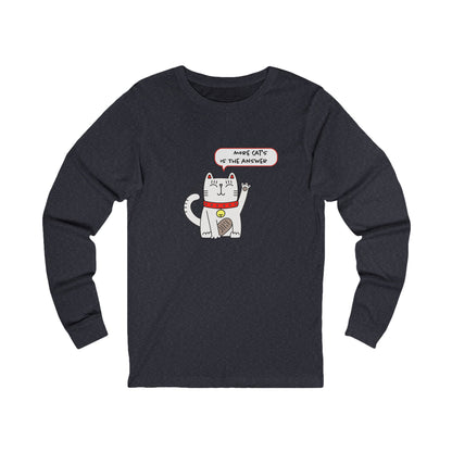Oliver Says More Cats Is The Answer. Unisex Jersey Long Sleeve Tee