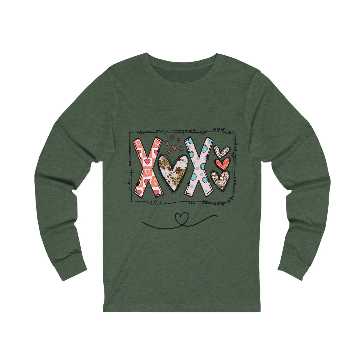 Sign of Love. Green Unisex Jersey Long Sleeve Tee