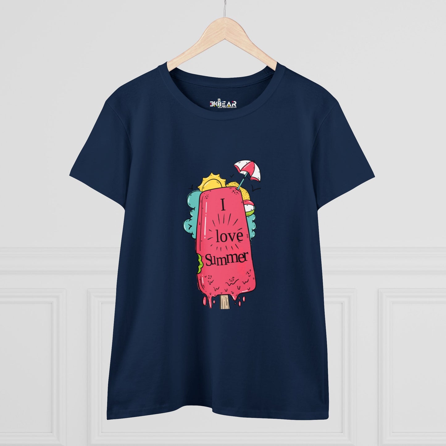 I Love Summer. Women's Midweight Cotton Tee