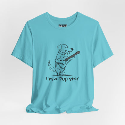 Dog With a Guitar. I'm a Pup Star. Unisex Jersey Short Sleeve Tee
