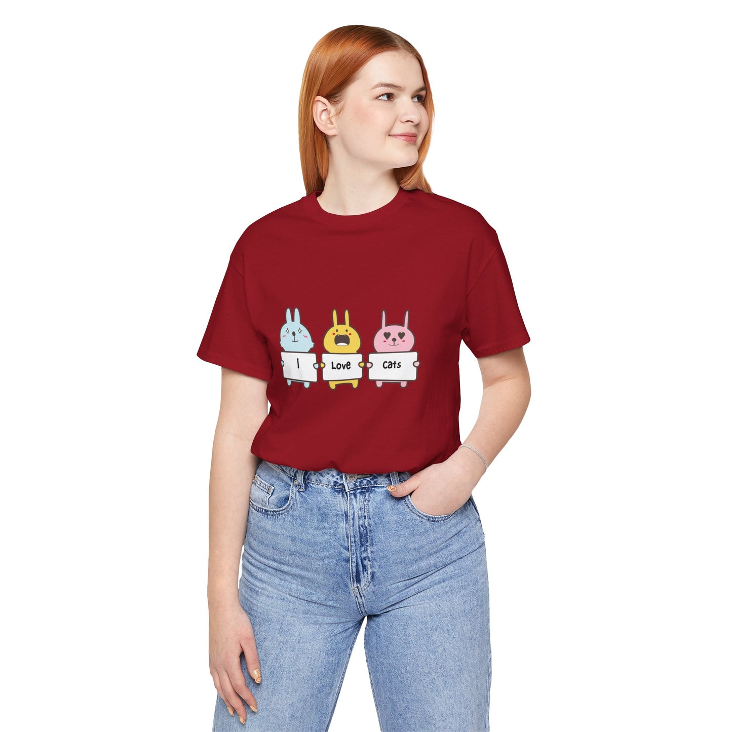 I Love Cats. Women's Unisex Jersey Short Sleeve Tee
