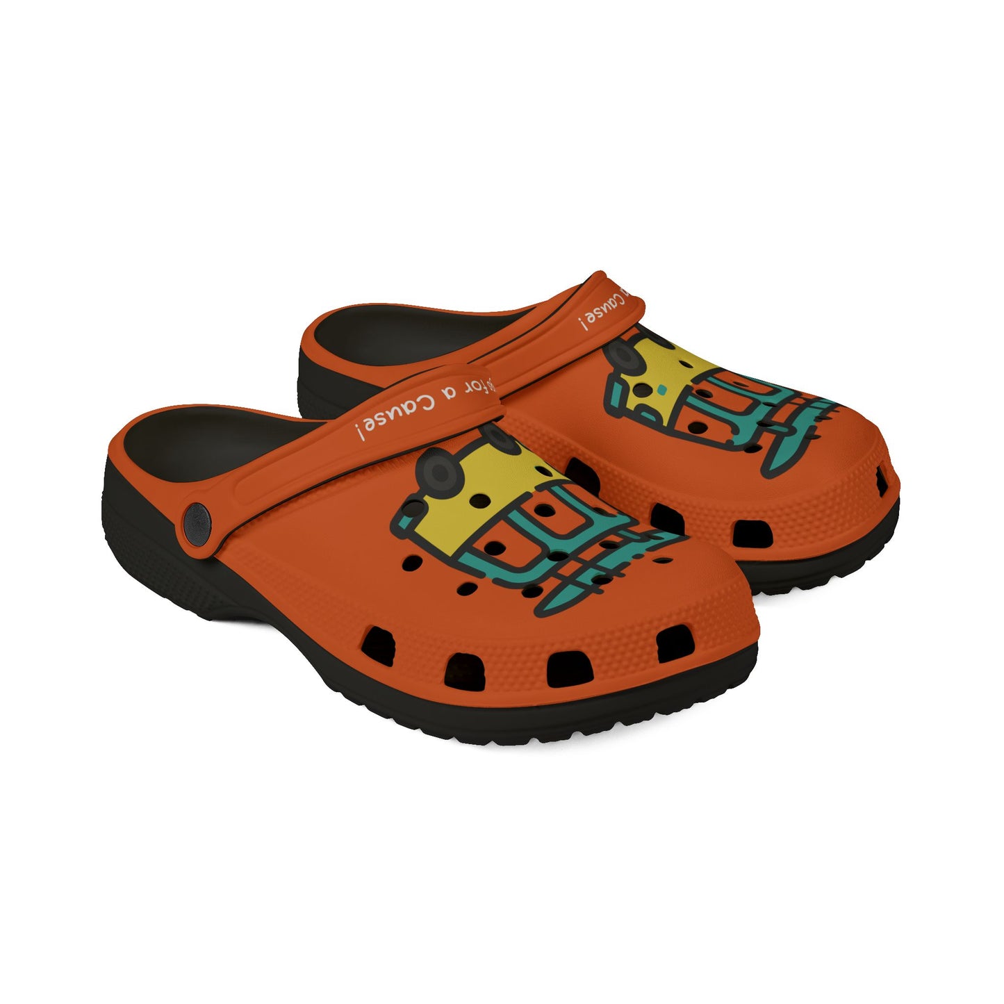 Summer Vibing Van Rubber Clogs For Men-Orange