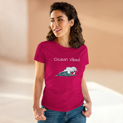 Ocean Vibes! Women's Midweight Cotton Tee