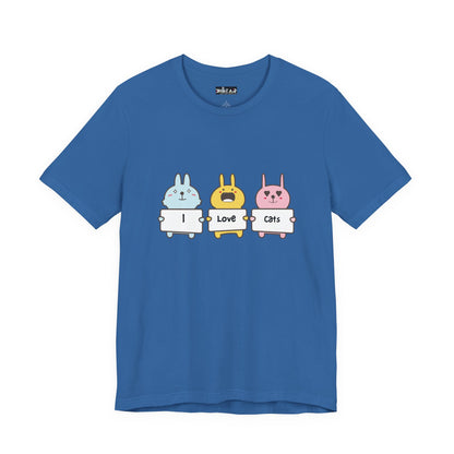I Love Cats. Women's Unisex Jersey Short Sleeve Tee