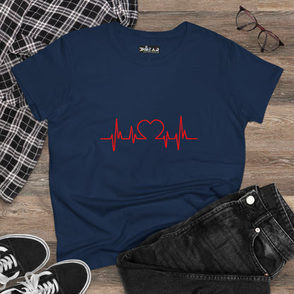 I Love You Heartbeat – Heartbeat Graphic T-Shirt for Women