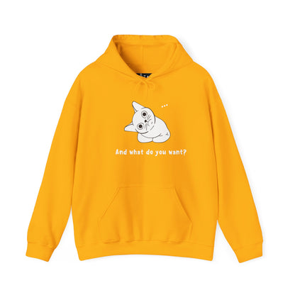 Vexing Cat Wondering What You Want.  Unisex Hooded Sweatshirt.