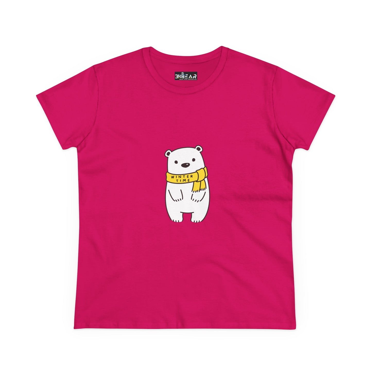 Winter Time BK Bear. .  Women's Midweight Cotton Tee