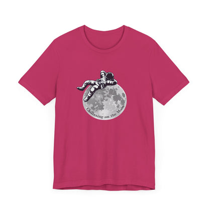 Chillaxing on the Moon. Unisex Jersey Short Sleeve Tee