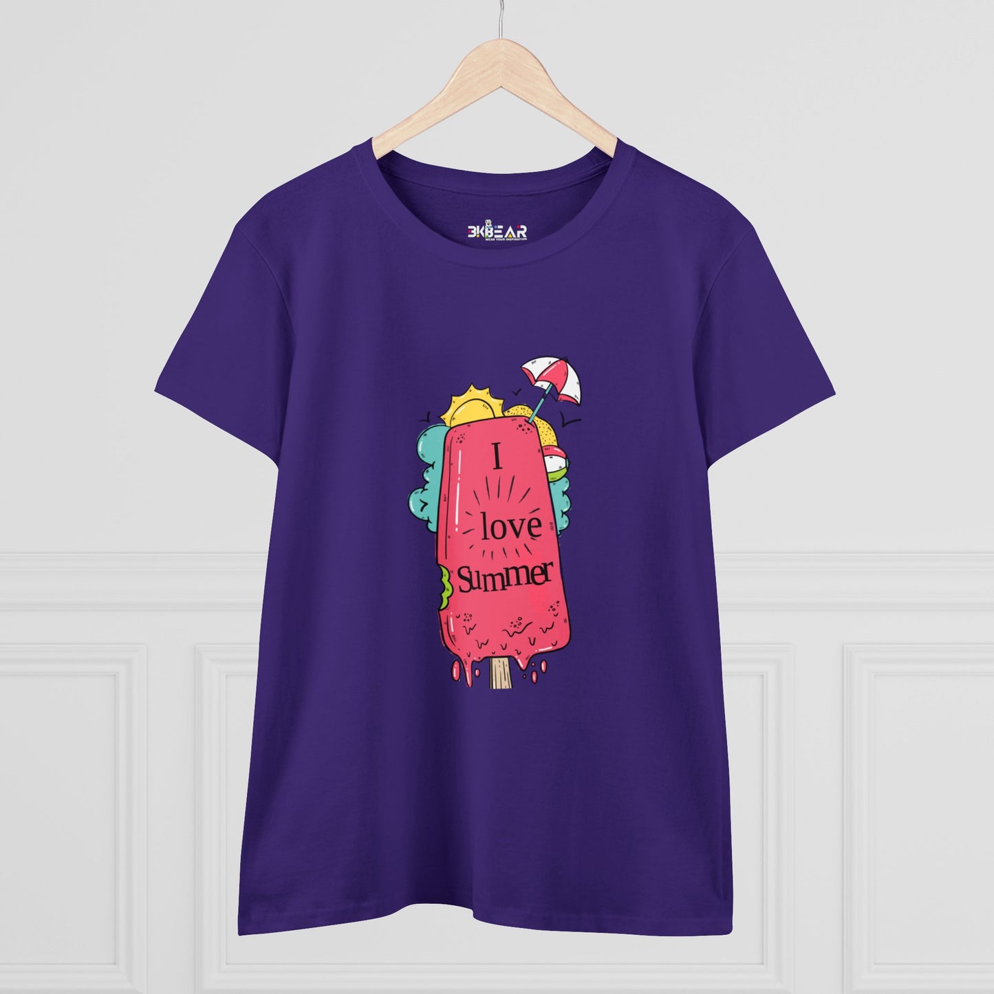 I Love Summer. Women's Midweight Cotton Tee