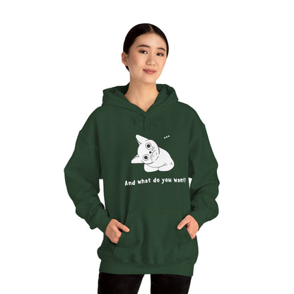 Vexing Cat Wondering What You Want.  Unisex Hooded Sweatshirt.