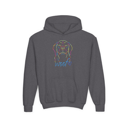 Colorful Retriever Woof Kids Hoodie – Dog Hoodie for Kids | Fun Pup Graphic