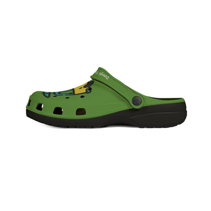Summer Vibing Van Lite Green Rubber Clogs For Men