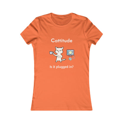 Catitude Is It Plugged in, Women's The Boyfriend Tee