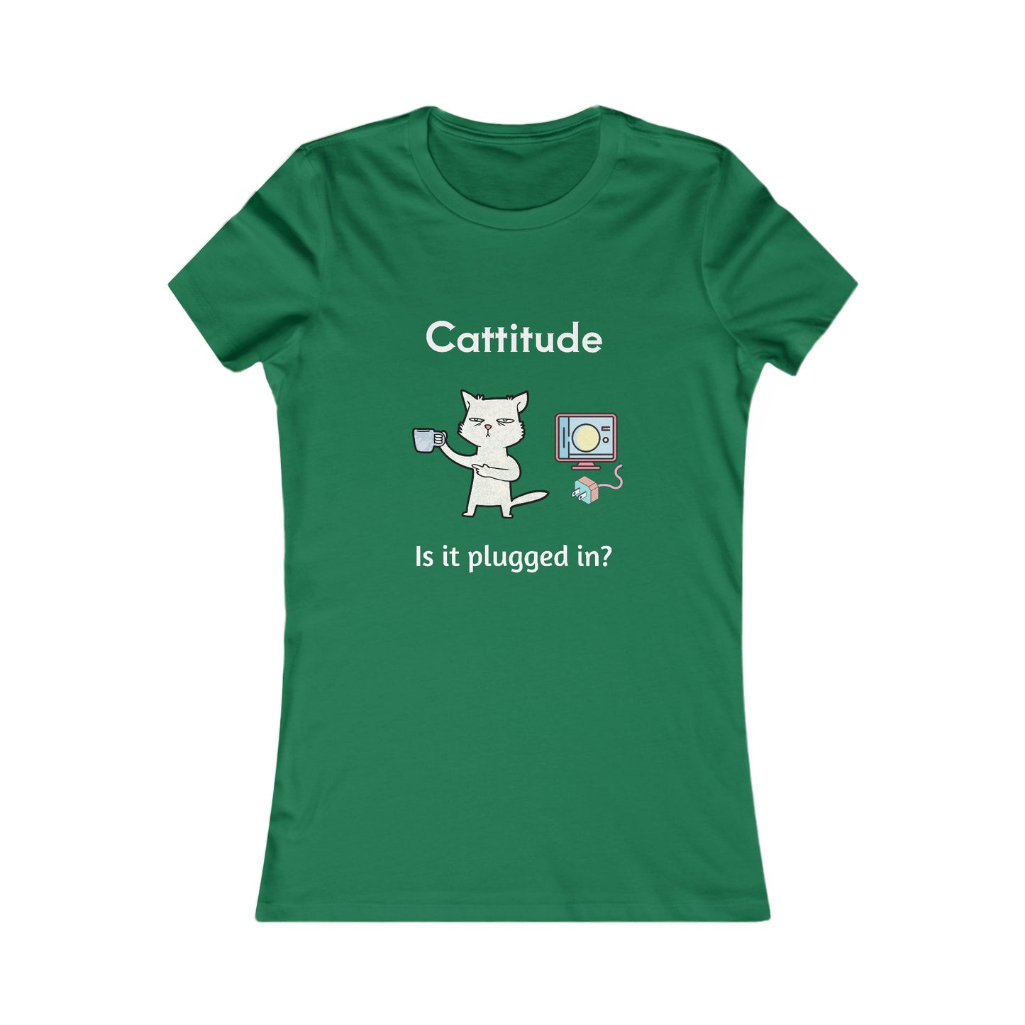 Catitude Is It Plugged in, Women's The Boyfriend Tee