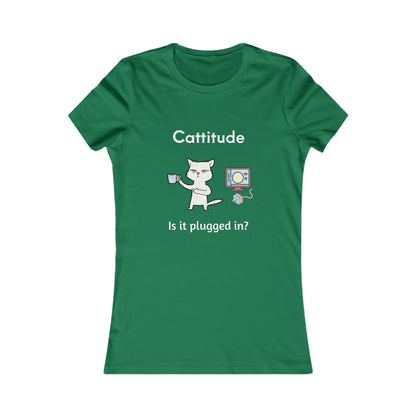 Catitude Is It Plugged in, Women's The Boyfriend Tee