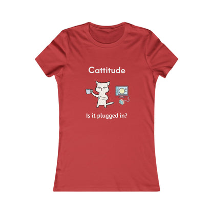 Catitude Is It Plugged in, Women's The Boyfriend Tee