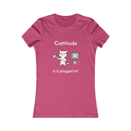Catitude Is It Plugged in, Women's The Boyfriend Tee