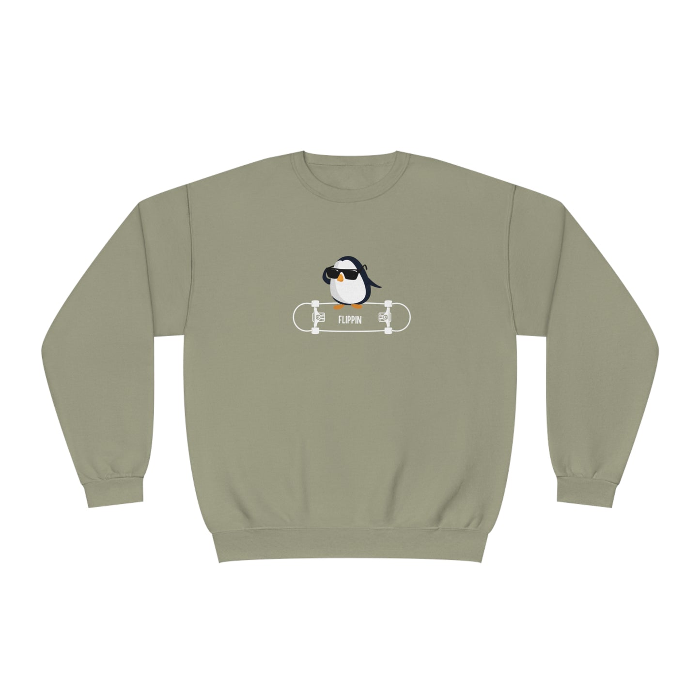 Adélie The Flippin Penguin. Unisex NuBlend® Crewneck Sweatshirt