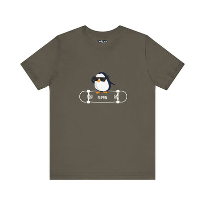 Adélie The Flippin Penguin. Unisex Jersey Short Sleeve Tee