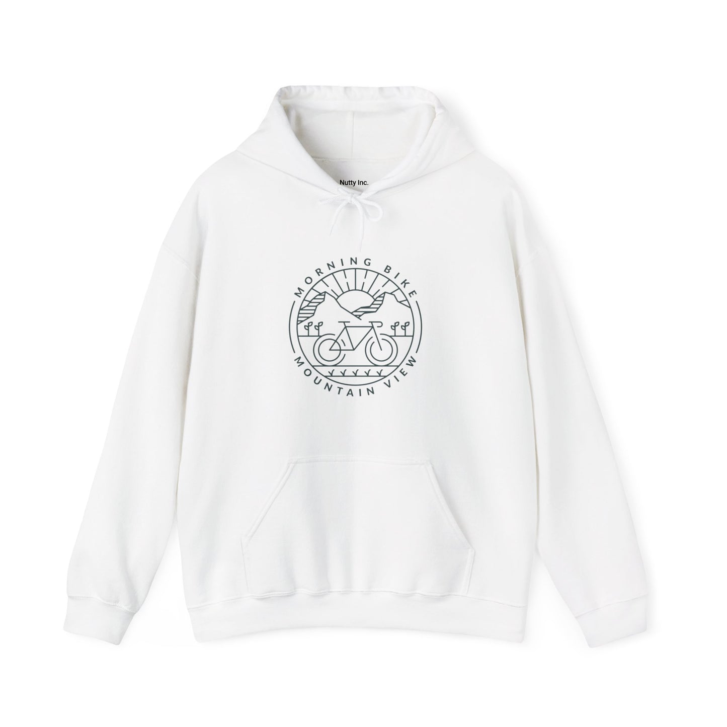 Morning Bike, Mountain View. Unisex Hooded Sweatshirt.