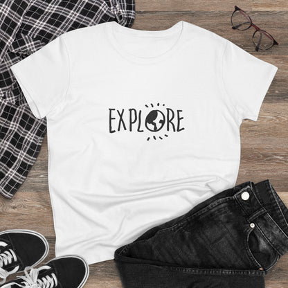 Explore. Women's Midweight Cotton Tee