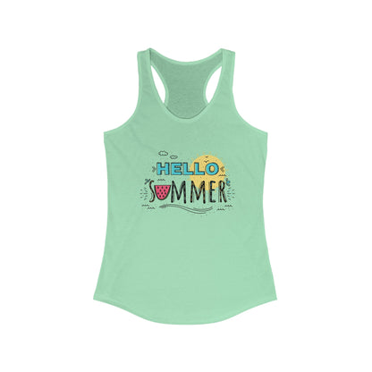 Hello Summer. Women's Ideal Racerback Tank