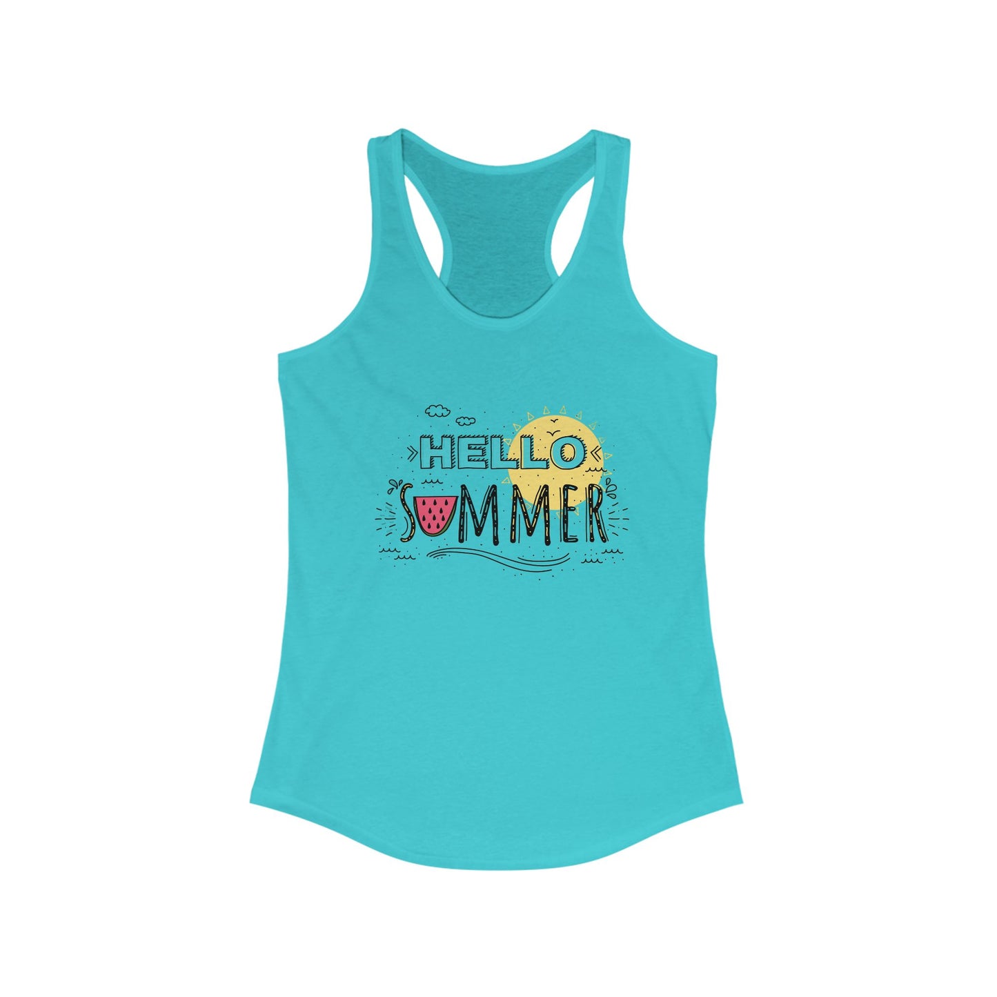 Hello Summer. Women's Ideal Racerback Tank