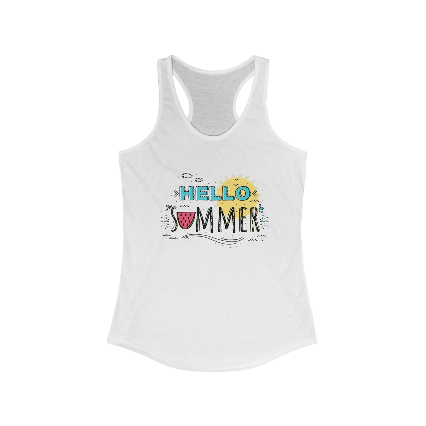 Hello Summer. Women's Ideal Racerback Tank
